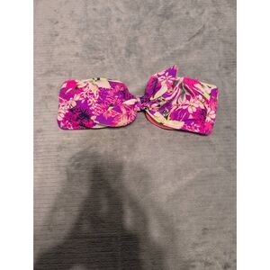 Victoria's Secret Size XS Pink Floral Bandeau Strapless Bikini Top